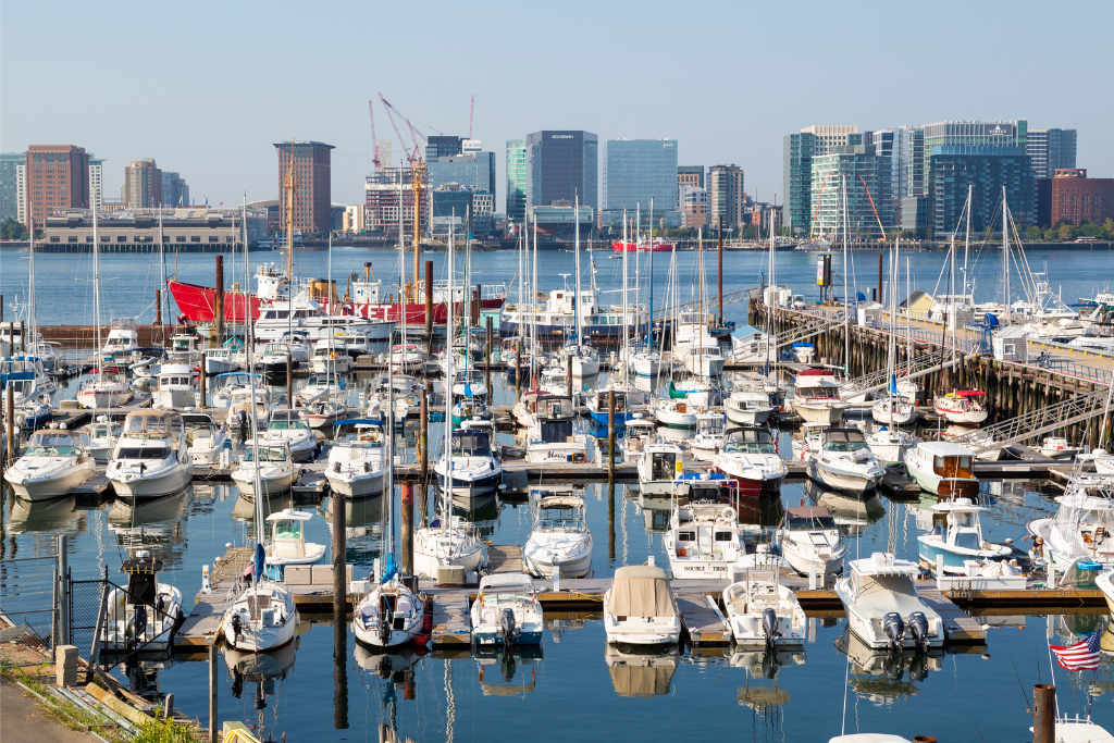 The marina at Boston Harbor Shipyard and Marina