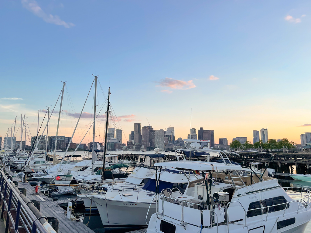 Boston Harbor Shipyard and Marina Boston skyline view
