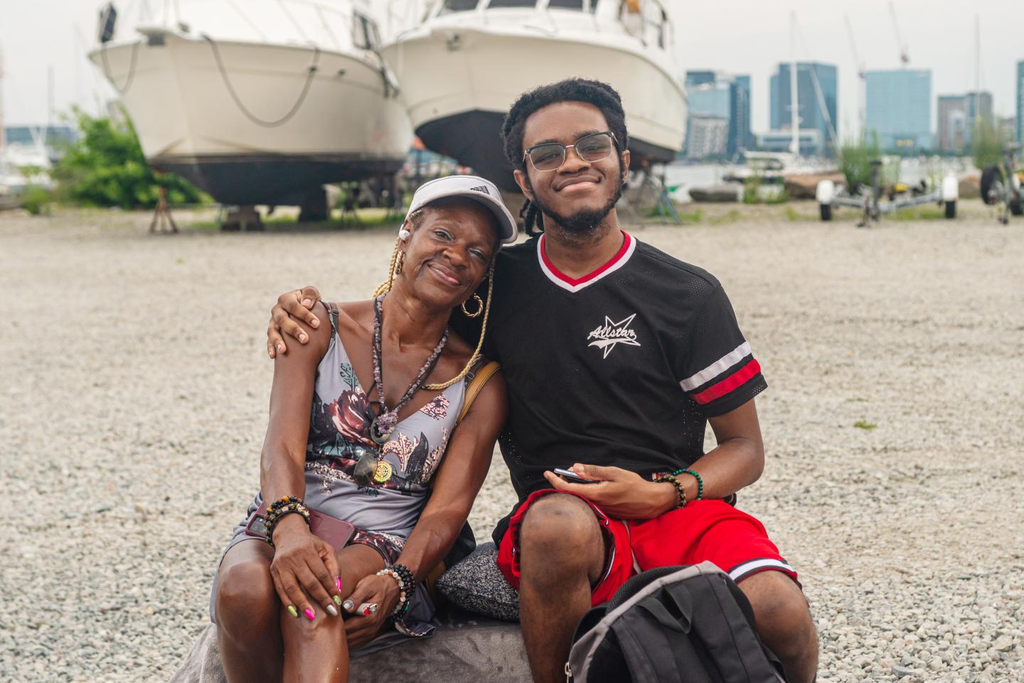 Family enjoying Cinemarina movie night