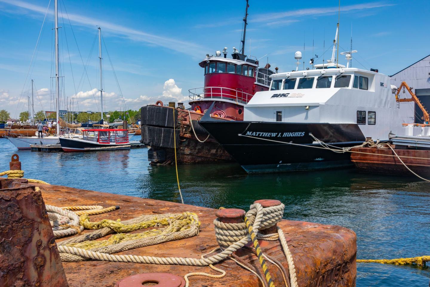 Commercial vessels at Boston Harbor Shipyard & Marina