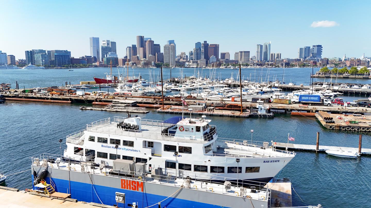 M/V Bay State in the Dry Dock at Boston Harbor Shipyard & Marina.