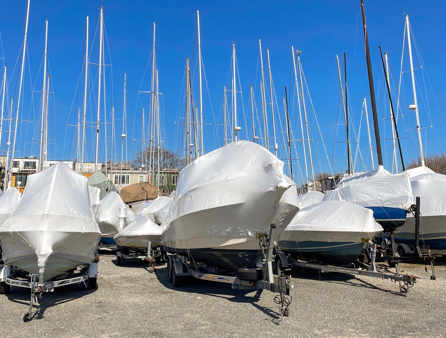 Winter land storage at Boston Harbor Shipyard & Marina